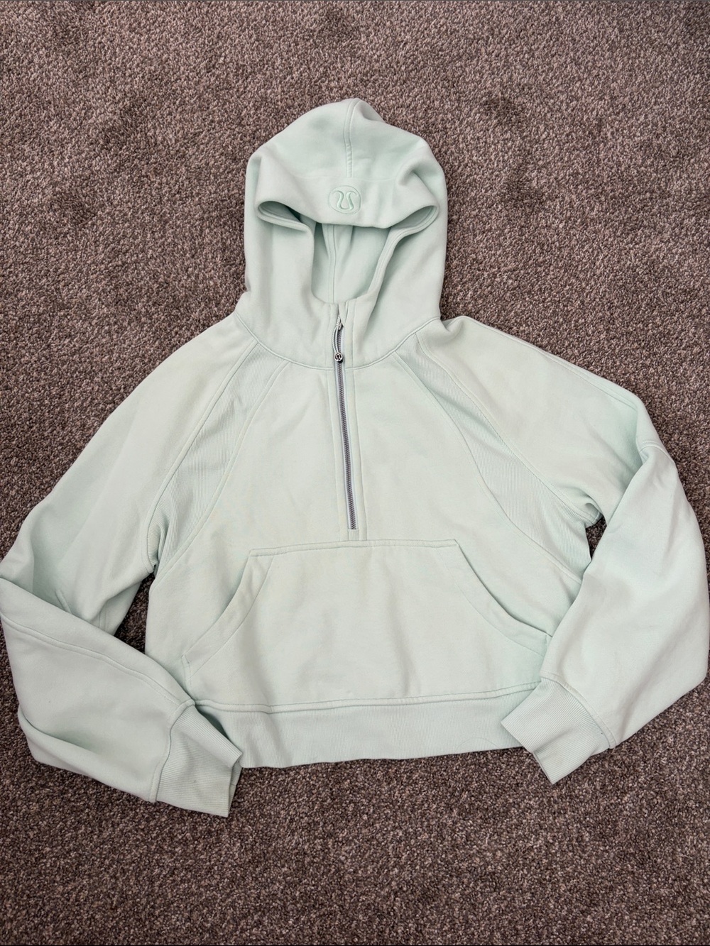 lululemon Scuba M/L Mint Half-Zip Hoodie Sweater